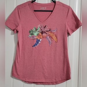 Women's Reel Legends Casual Hibiscus Tee Size Small
